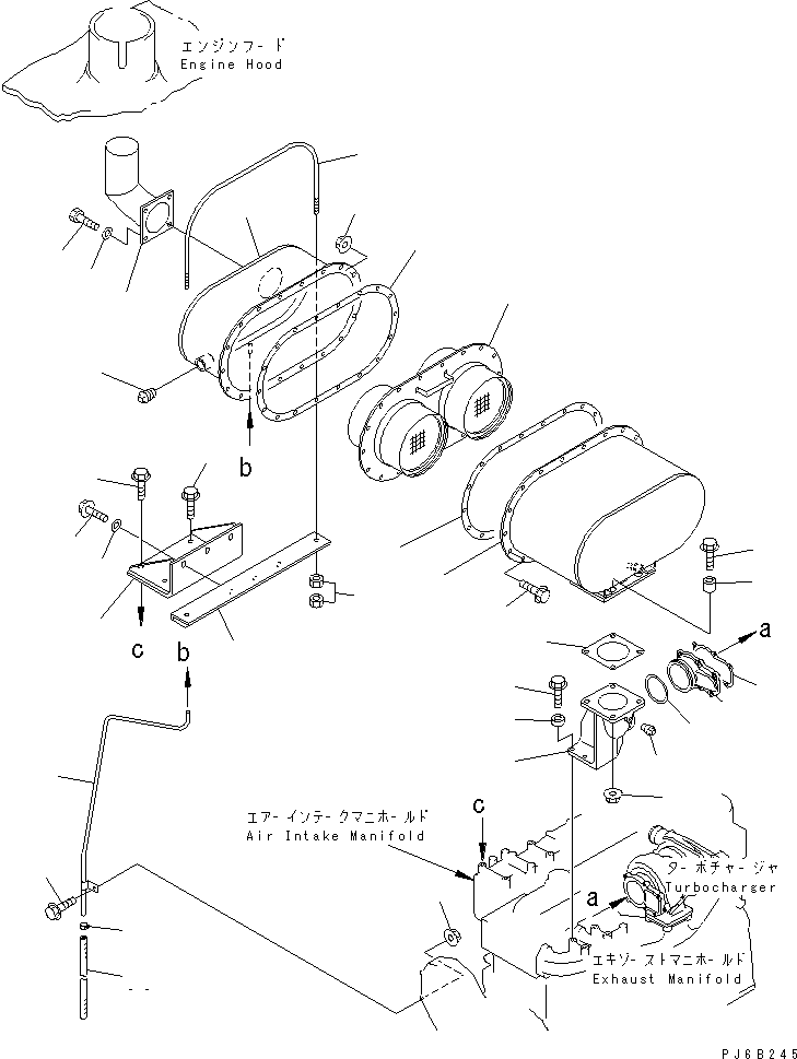 Komatsu parts book diagram for SA6D108E-2A-S7 S/N 19030-UP: MUFFLER (CERAMIC TYPE) (FOR MECHANICAL GOVERNOR)(#32610-35996)