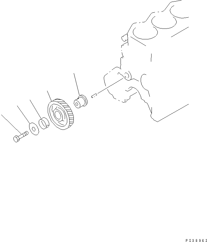 Komatsu parts book diagram for SA6D108E-2A-S7 S/N 19030-UP: IDLER GEAR