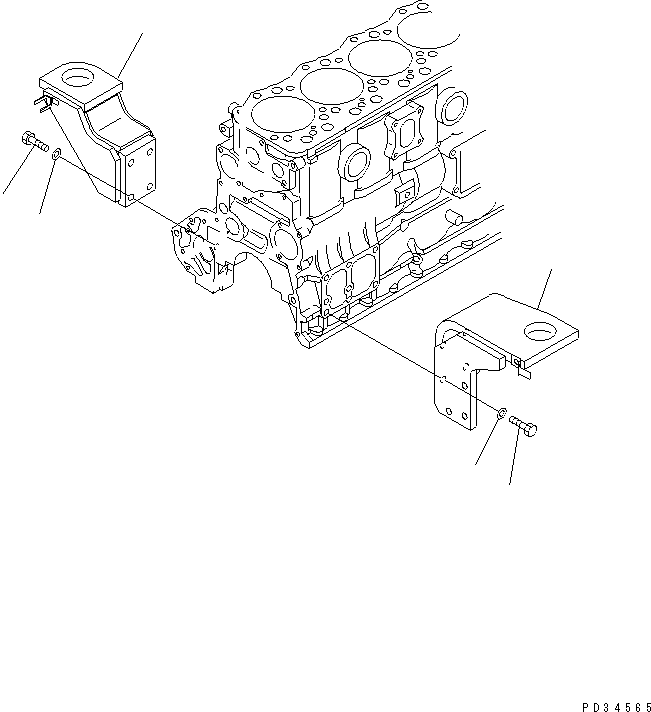 Komatsu parts book diagram for SA6D108E-2A-S7 S/N 19030-UP: ENGINE MOUNTING (FOR MECHANICAL GOVERNOR)(#21722-)