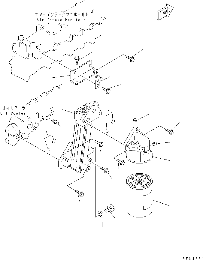 Komatsu parts book diagram for SA6D108E-2A-S7 S/N 19030-UP: OIL FILTER(#21560-)