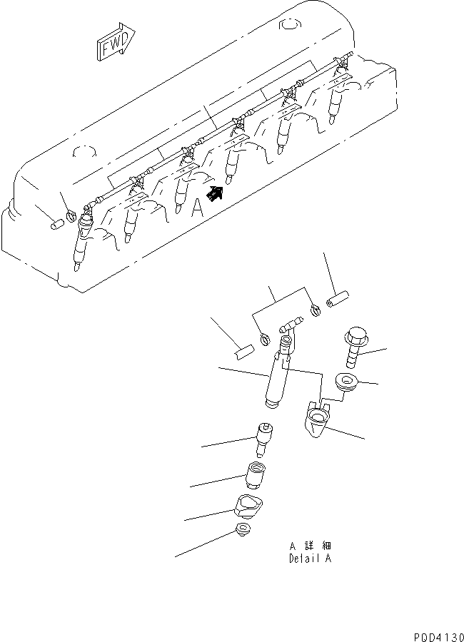 Komatsu parts book diagram for SA6D108E-2A-S7 S/N 19030-UP: INJECTION NOZZLE (FOR MECHANICAL GOVERNOR)