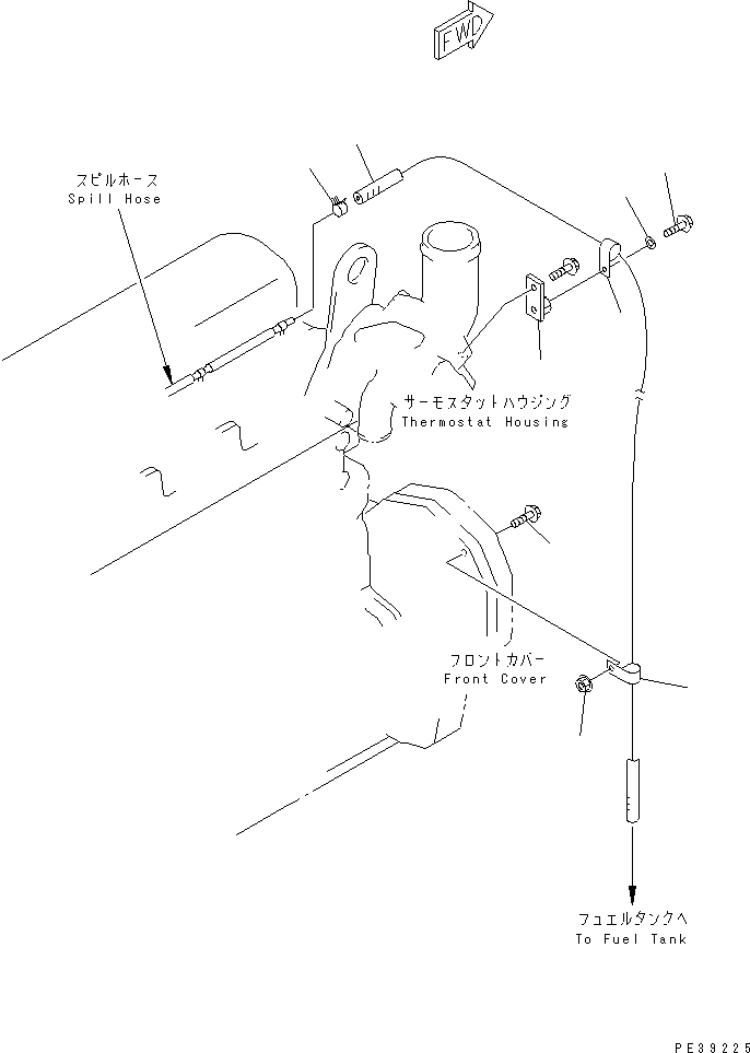 Komatsu parts book diagram for SA6D108E-2A-S7 S/N 19030-UP: FUEL RETURN(#21560-)