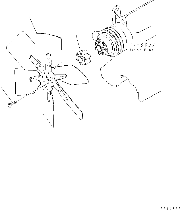 Komatsu parts book diagram for SA6D108E-2A-S7 S/N 19030-UP: COOLING FAN(#21560-35927)