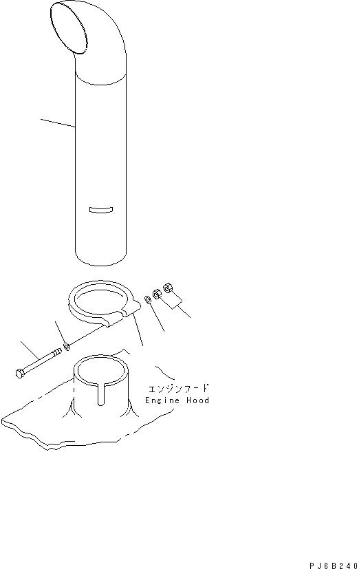 Komatsu parts book diagram for SA6D108E-2A-S7 S/N 19030-UP: EXHAUST PIPE(#32610-)