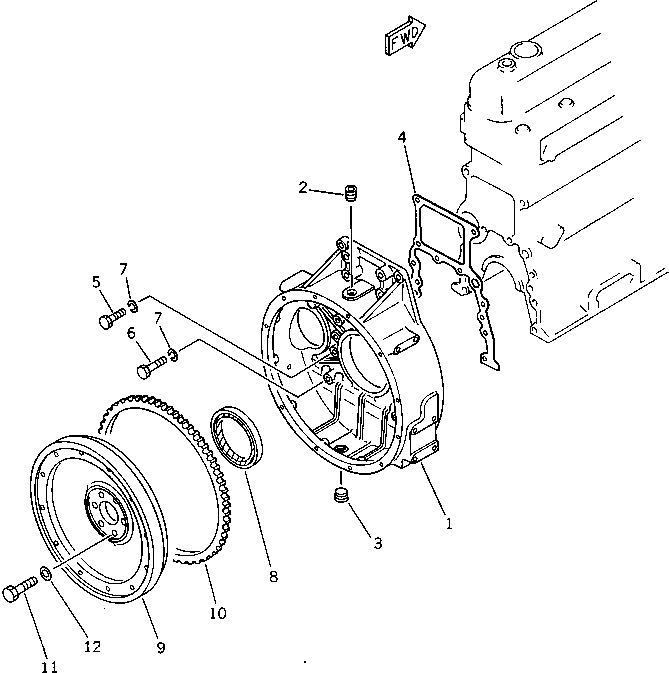 Engines Komatsu / SA6D110-1A S/N 10001-UP(sa6d110r) / FLYWHEEL AND FLYWHEEL HOUSING(060050 : 0221)