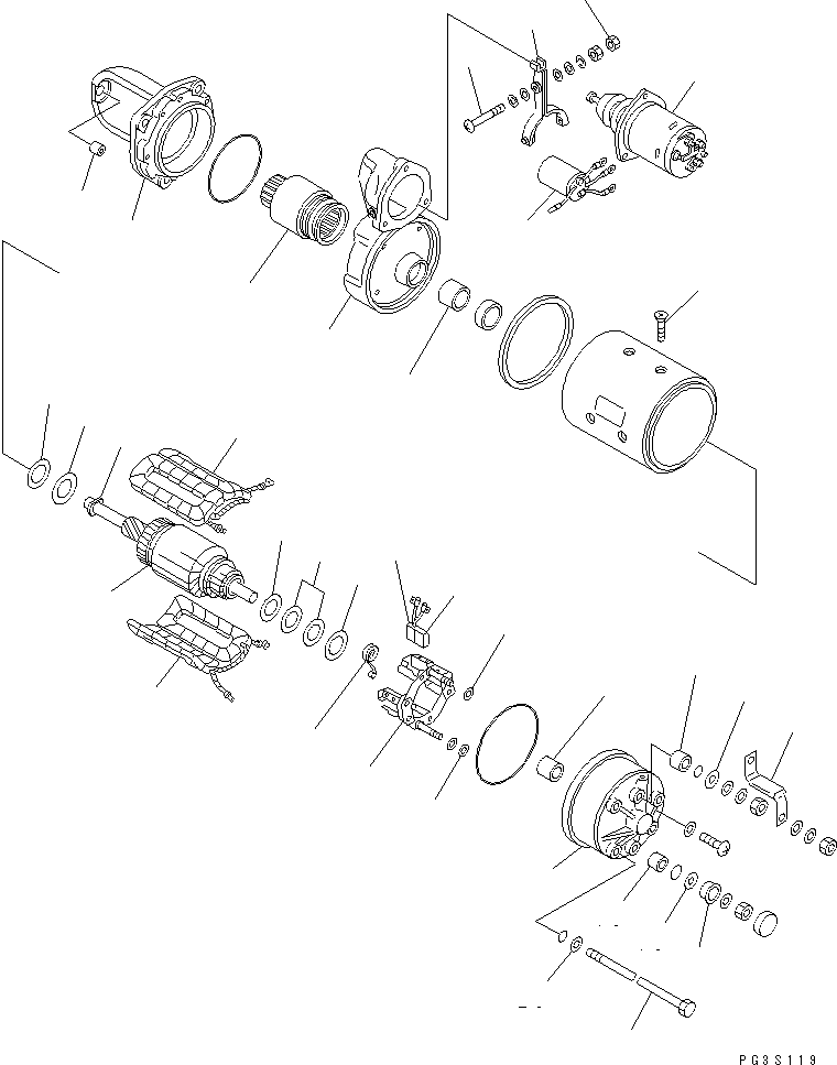 Engines Komatsu / SA6D110-1A S/N 10001-UP(sa6d110r) / STARTING MOTOR (7.5KW)(#10001-11125)(180070 : 0661)