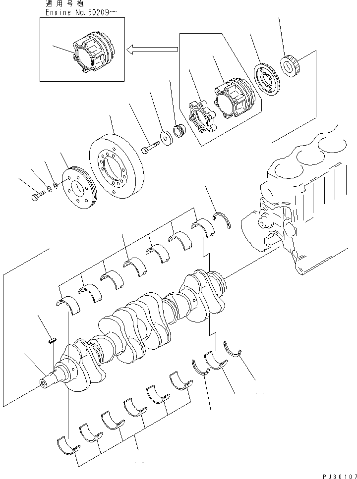 Engines Komatsu / SA6D110-1V S/N 50202-UP(sa6d112r) / CRANKSHAFT (WITH AIR CONDITIONER)(060060 : 0231)
