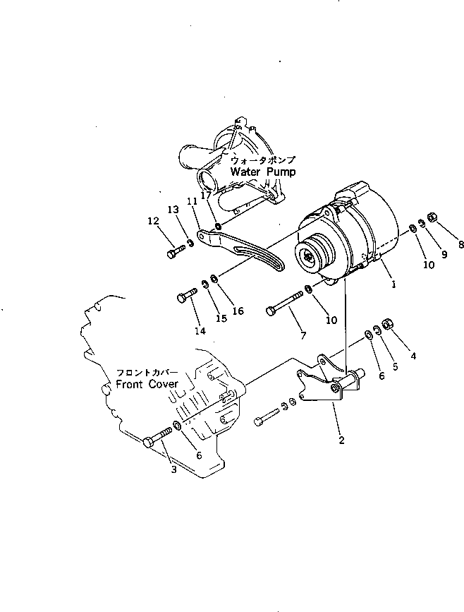 Engines Komatsu / SA6D110-1V S/N 50202-UP(sa6d112r) / ALTERNATOR AND MOUNTING (25A ? 50A) (BRACKET MOUNTING TYPE)(180010 : 0602)