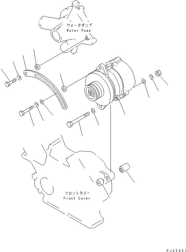 Engines Komatsu / SA6D110-1V S/N 50202-UP(sa6d112r) / ALTERNATOR AND MOUNTING (35A) (BRACKET LESS TYPE)(180020 : 0604)