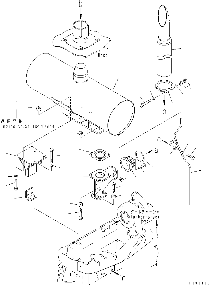 Engines Komatsu / SA6D110-1J S/N 50202-UP(sa6d116c) / MUFFLER AND MOUNTING(030090 : 0161)
