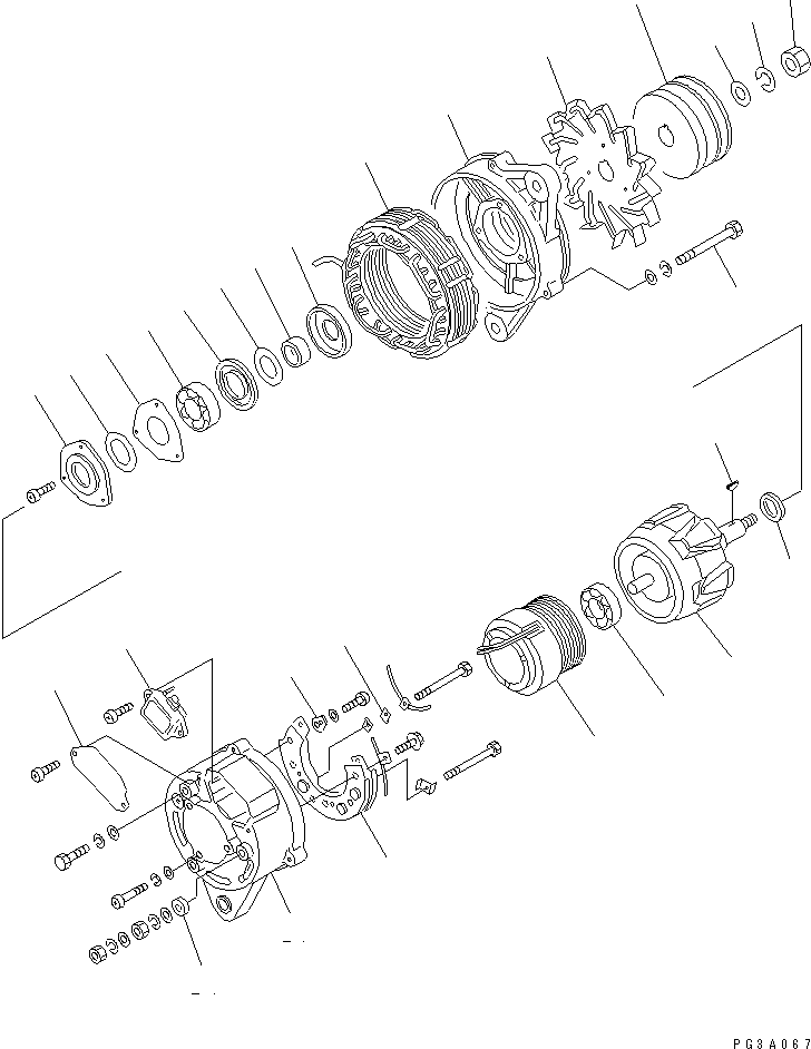 Engines Komatsu / SA6D110-1J S/N 50202-UP(sa6d116c) / ALTERNATOR (25A) (WITH HARDENING PULLEY)(180060 : 0643)