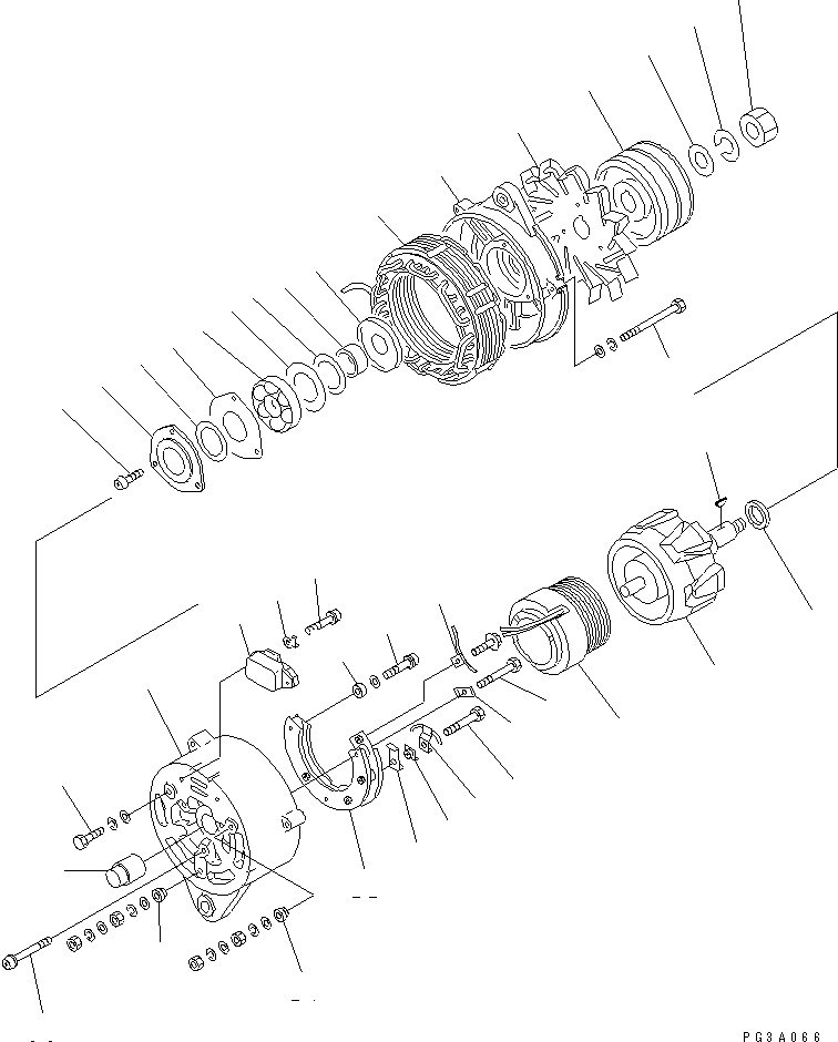 Engines Komatsu / SA6D110-1J S/N 50202-UP(sa6d116c) / ALTERNATOR (35A) (WITH HARDENING PULLEY)(180090 : 0646)