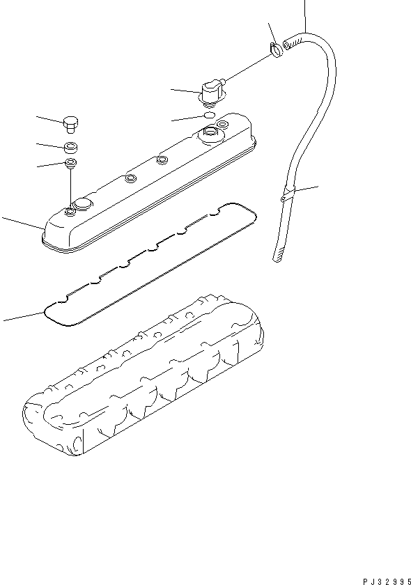 Komatsu parts book diagram for SA6D110-1W S/N 54110-UP: CYLINDER HEAD COVER