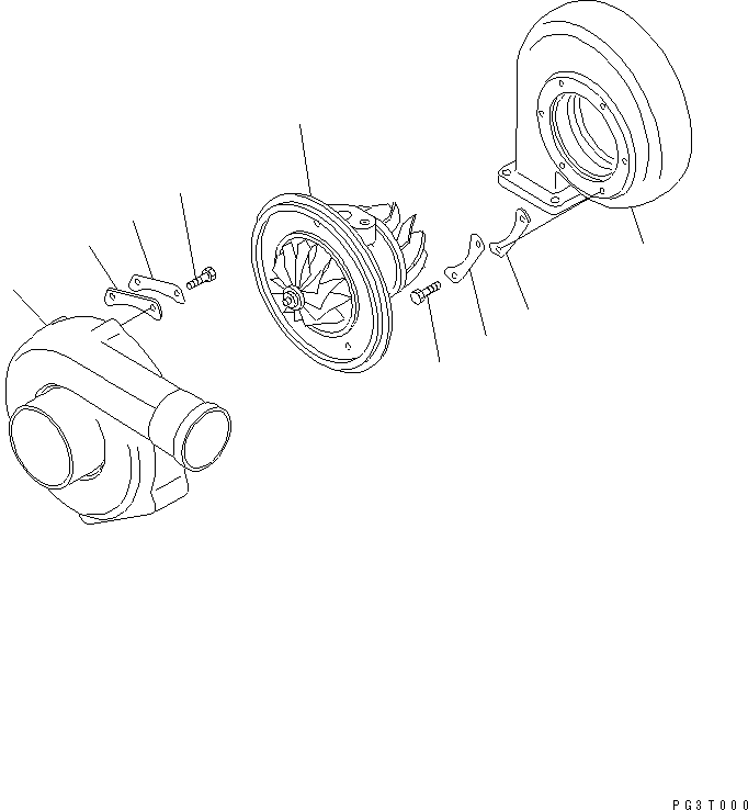 Komatsu parts book diagram for SA6D110-1W S/N 54110-UP: TURBOCHARGER