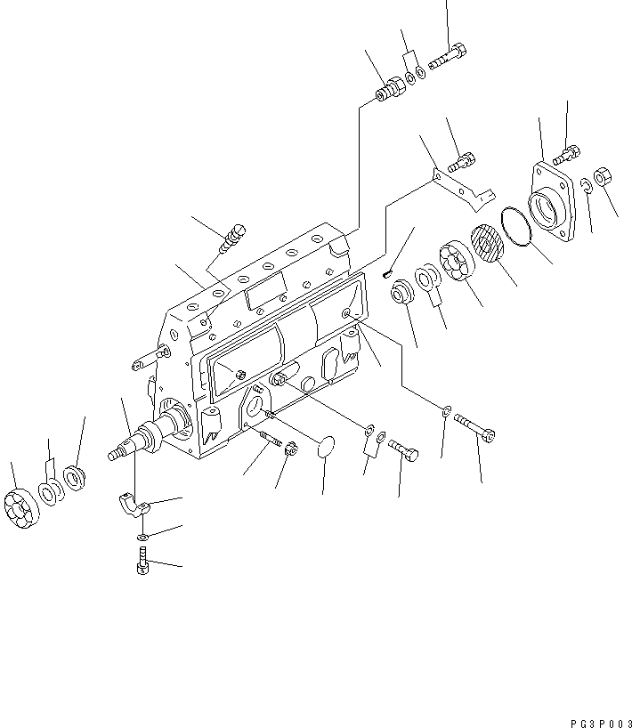 Komatsu parts book diagram for SA6D110-1W S/N 54110-UP: FUEL INJECTION PUMP (PUMP) (1/2)(#56997-)