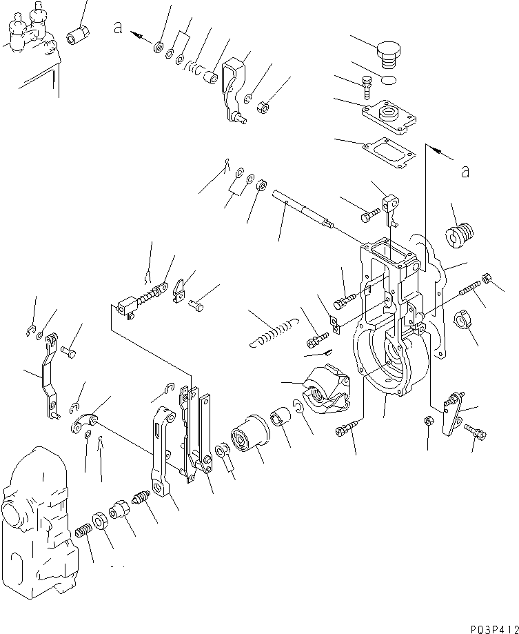 Komatsu parts book diagram for SA6D110-1W S/N 54110-UP: FUEL INJECTION PUMP (GOVERNOR) (1/2)(#56997-)
