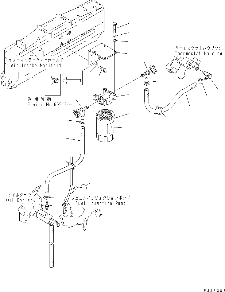 Komatsu parts book diagram for SA6D110-1W S/N 54110-UP: CORROSION RESISTOR AND PIPING