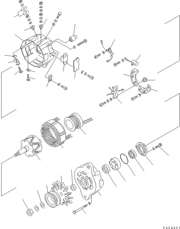Komatsu parts book diagram for SA6D110-1W S/N 54110-UP: ALTERNATOR (50A)