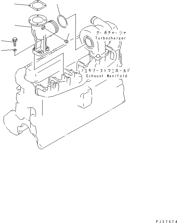 Engines Komatsu / SA6D110-1D S/N 10350-UP(sa6d118r) / MUFFLER CONNECTION(030090 : 0162)