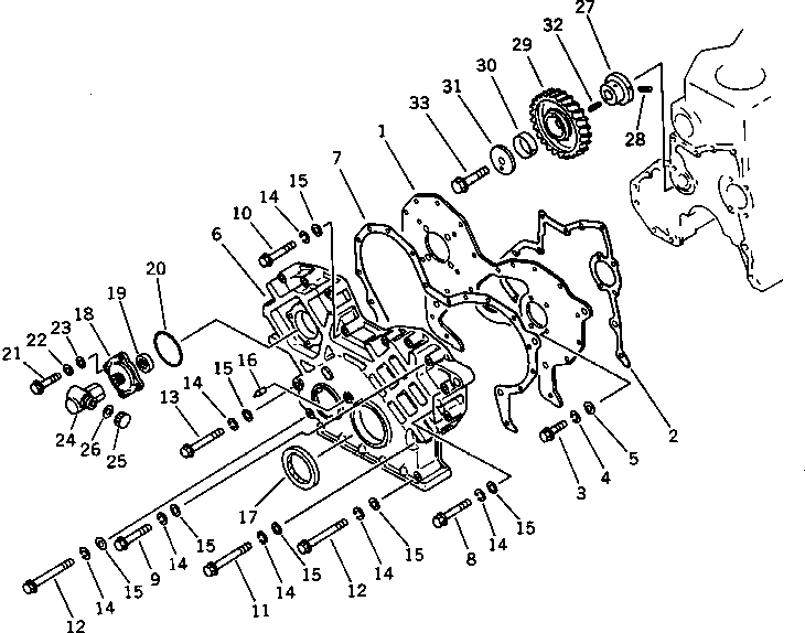 Engines Komatsu / SA6D110-1D S/N 10350-UP(sa6d118r) / FRONT COVER AND GEAR(060040 : 0205)
