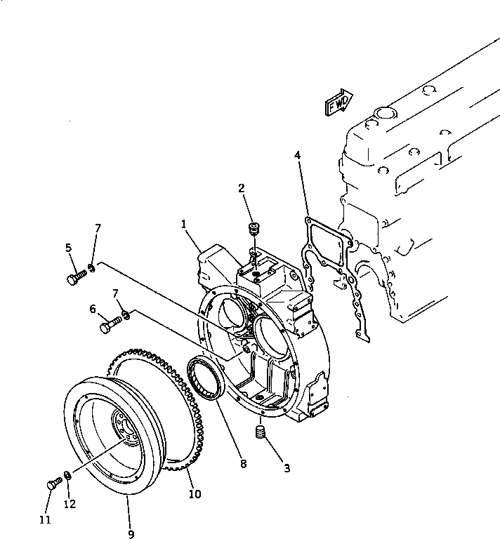 Engines Komatsu / SA6D110-1D S/N 10350-UP(sa6d118r) / FLYWHEEL AND FLYWHEEL HOUSING(060060 : 0221)