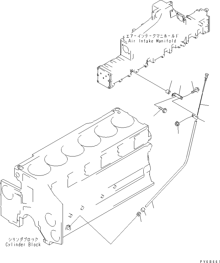 Komatsu parts book diagram for SA6D140E-3CM-7 S/N 110001-UP: OIL LEVEL GAUGE