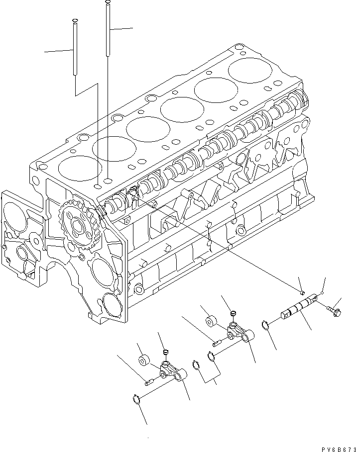Komatsu parts book diagram for SA6D140E-3CM-7 S/N 110001-UP: CAMFOLLOWER