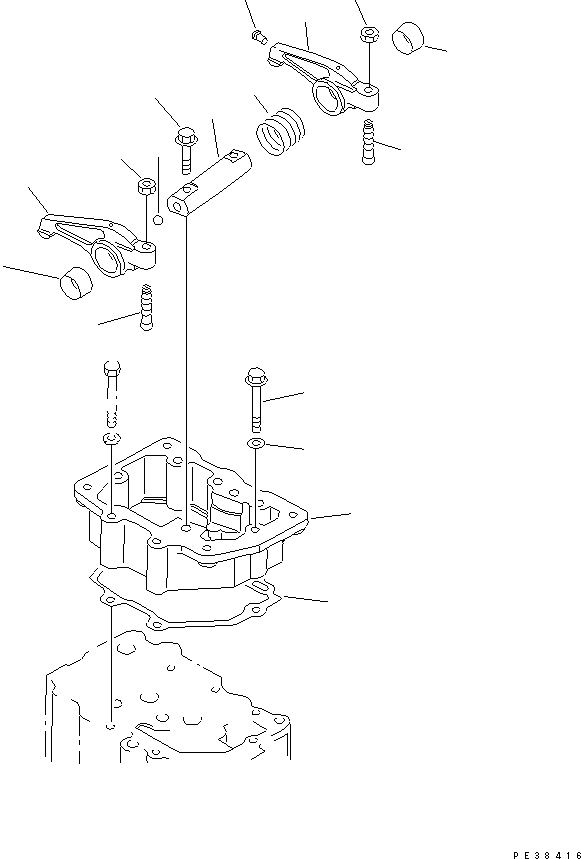 Komatsu parts book diagram for SA6D125E-2A-KU S/N 60721-UP: ROCKER ARM(#75758-)