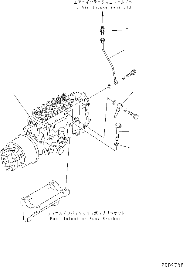 Komatsu parts book diagram for SA6D125E-2A-C S/N 60721-UP: FUEL INJECTION PUMP MOUNTING (WITH BOOST-COMPENSATOR)(#77552-)