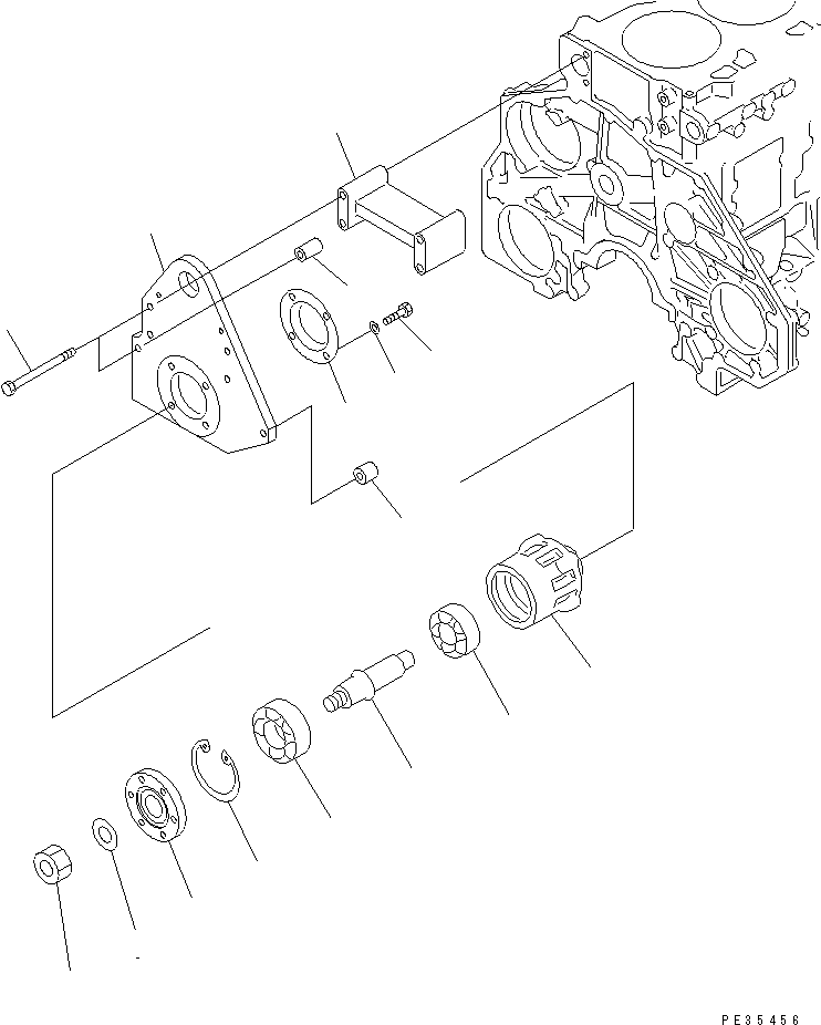 Komatsu parts book diagram for SA6D125E-2A-C S/N 60721-UP: FAN DRIVE (PULLEY DIA 198MM)(#60721-72611)