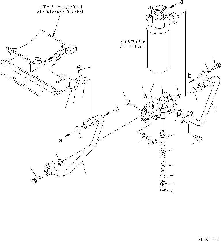 Engines Komatsu / SA6D125E-2CT-T7 S/N 60721-UP(sa6d12ic) / OIL ADAPTER(#61589-)(030360 : A3110-B3E7)