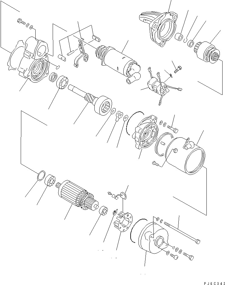 Engines Komatsu / SA6D125E-2CT-T7 S/N 60721-UP(sa6d12ic) / STARTING MOTOR (7.5KW) (INNER PARTS)(#83608-90099)(030630 : A6210-C3C4)