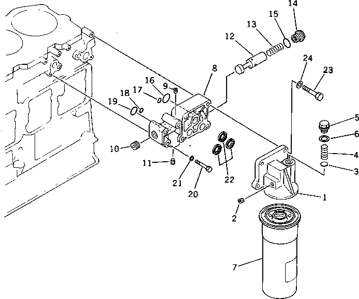Komatsu parts book diagram for SA6D125-1T S/N 31492-UP: LUBRICATING OIL FILTER