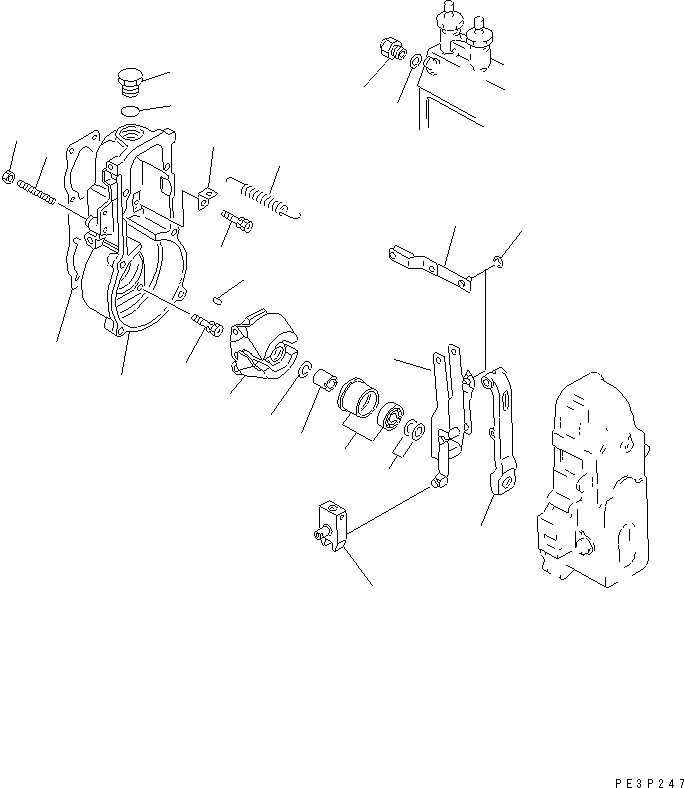 Komatsu parts book diagram for SA6D125-1T S/N 31492-UP: FUEL INJECTION PUMP (GOVERNOR) (1/2)