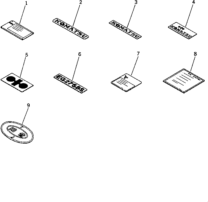 Komatsu parts book diagram for SA6D125-1T S/N 31492-UP: MARKS AND PLATES (FOR JAPAN)