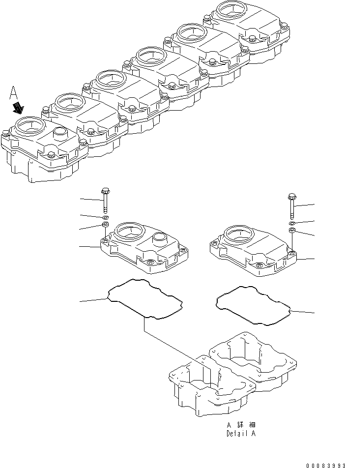 Engines Komatsu / SA6D125E-2A-57 S/N 60721-UP(sa6d12jc) / HEAD COVER (EXTREME COLD TERRAIN SPEC.)(#98982-)(030050 : A1110-A3B8A)