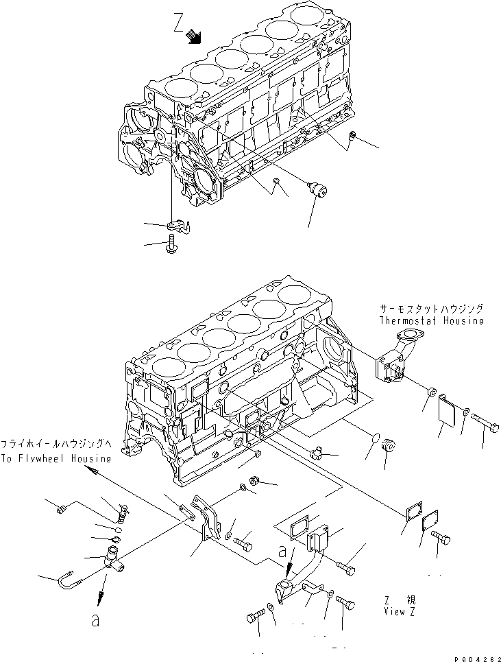 Engines Komatsu / SA6D125E-2A-57 S/N 60721-UP(sa6d12jc) / CYLINDER BLOCK (2/2)(#72224-75757)(030240 : A2010-B3J4A)
