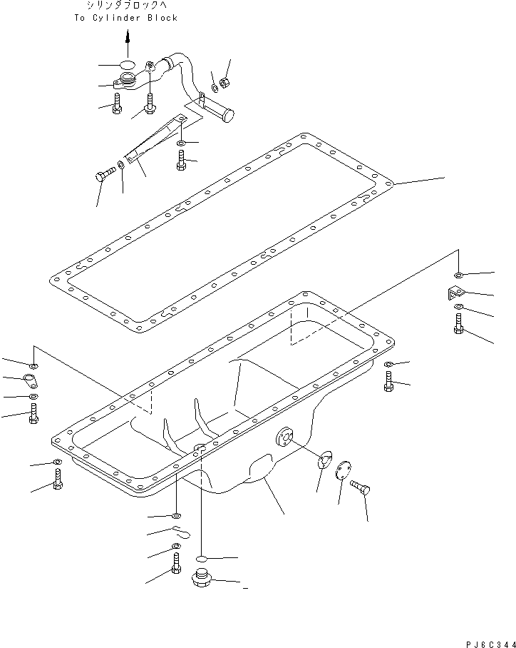 Engines Komatsu / SA6D125E-2A-57 S/N 60721-UP(sa6d12jc) / OIL PAN AND SUCTION TUBE(030320 : A2110-A3J1)