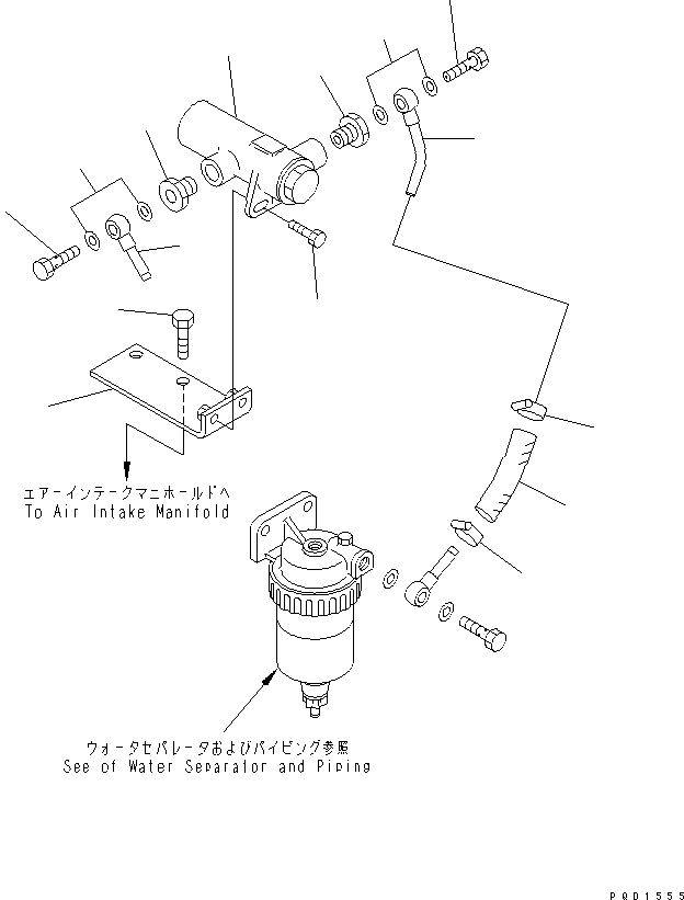 Engines Komatsu / SA6D125E-2A-57 S/N 60721-UP(sa6d12jc) / FUEL PRE-FILTER (WITH WATER SEPARATOR)(#64676-70823)(030650 : A4150-A3A1)