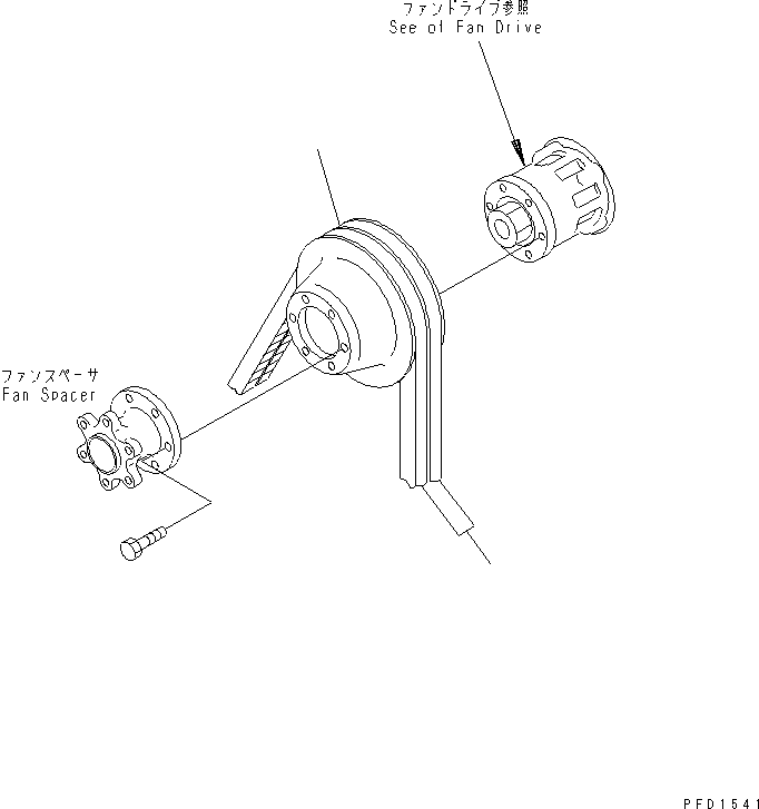 Engines Komatsu / SA6D125E-2A-57 S/N 60721-UP(sa6d12jc) / FAN PULLEY (FOR 50A ALTERNATOR)(#69113-)(030750 : A5050-A3L9)