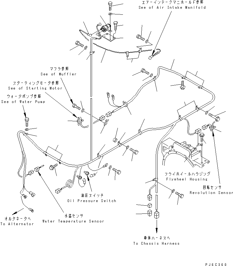 Engines Komatsu / SA6D125E-2A-57 S/N 60721-UP(sa6d12jc) / ELECTRICAL WIRING(#78190-)(030870 : A6810-A3E2)