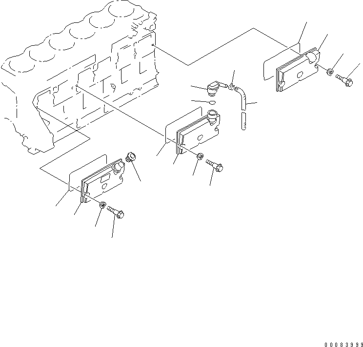 Engines Komatsu / SA6D125E-2C-S7 S/N 60721-UP(sa6d12mc) / CAMFOLLOWER COVER(#99832-)(030350 : A2060-A3F5A)