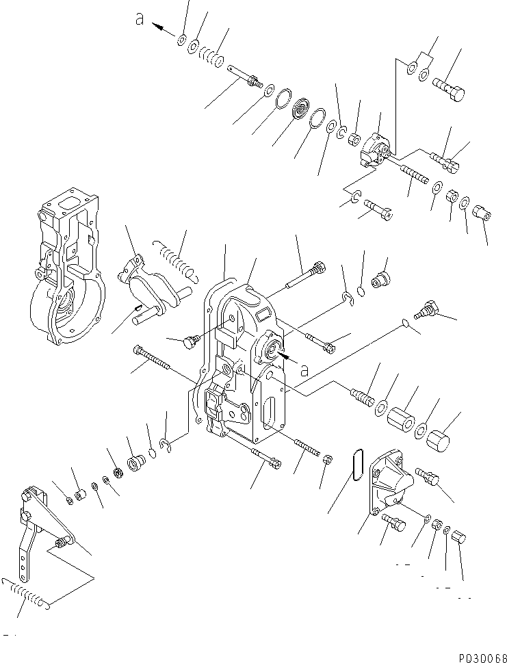 Engines Komatsu / SA6D125E-2C-S7 S/N 60721-UP(sa6d12mc) / FUEL INJECTION PUMP (GOVERNOR) (2/2) (INNER PARTS)(#74801-)(030800 : A4010-X3K5A)