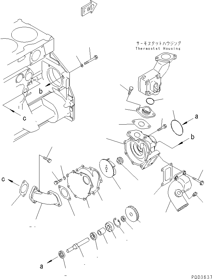 Engines Komatsu / SA6D125E-2C-S7 S/N 60721-UP(sa6d12mc) / WATER PUMP(#71646-75151)(030930 : A5010-A3H5)