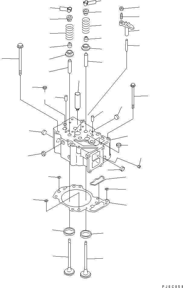 Engines Komatsu / SA6D125E-3C-7T S/N 310001-UP(sa6d12qc) / CYLINDER HEAD(030010 : A1010-A3D7)
