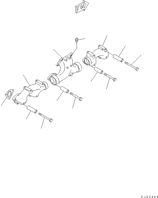 Engines Komatsu / SA6D125E-3C-7T S/N 310001-UP(sa6d12qc) / EXHAUST MANIFOLD(030090 : A1510-A3A6)