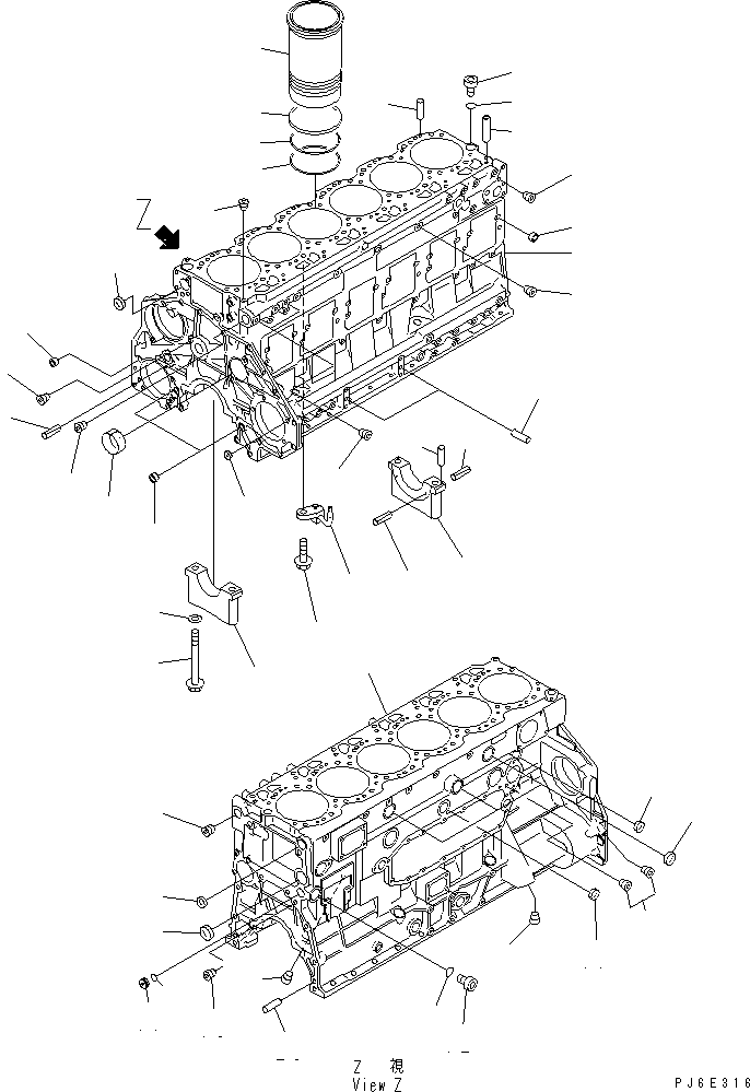 Engines Komatsu / SA6D125E-3C-7T S/N 310001-UP(sa6d12qc) / CYLINDER BLOCK(030150 : A2010-A3C5)