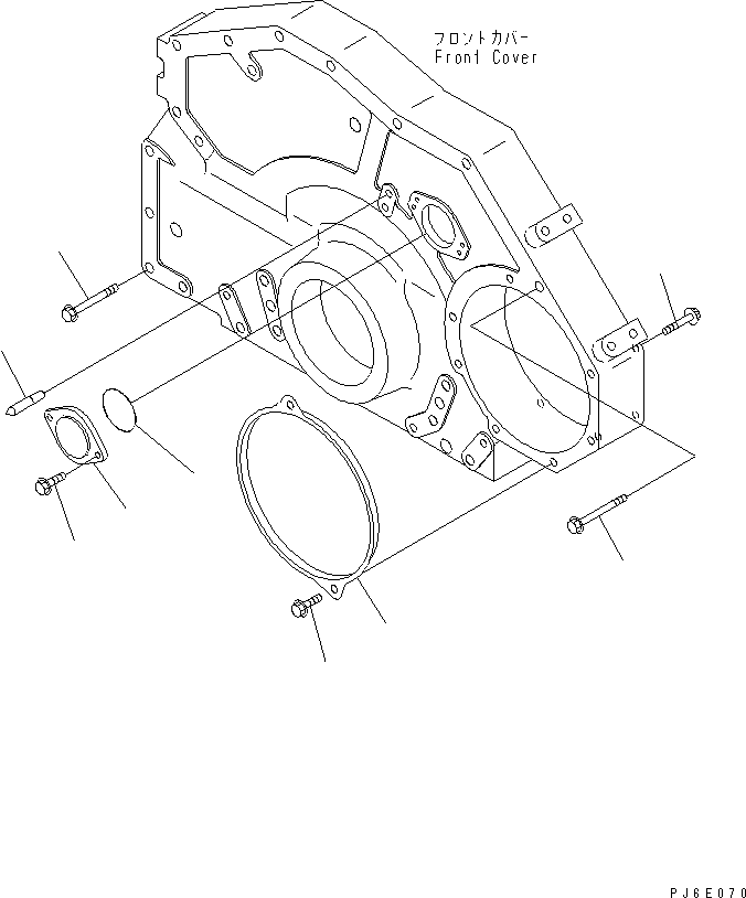 Engines Komatsu / SA6D125E-3C-7T S/N 310001-UP(sa6d12qc) / FRONT COVER ACCESSORY (POWER TAKE OFF COVER AND POINTER)(#310353-)(030180 : A2041-A3G3)