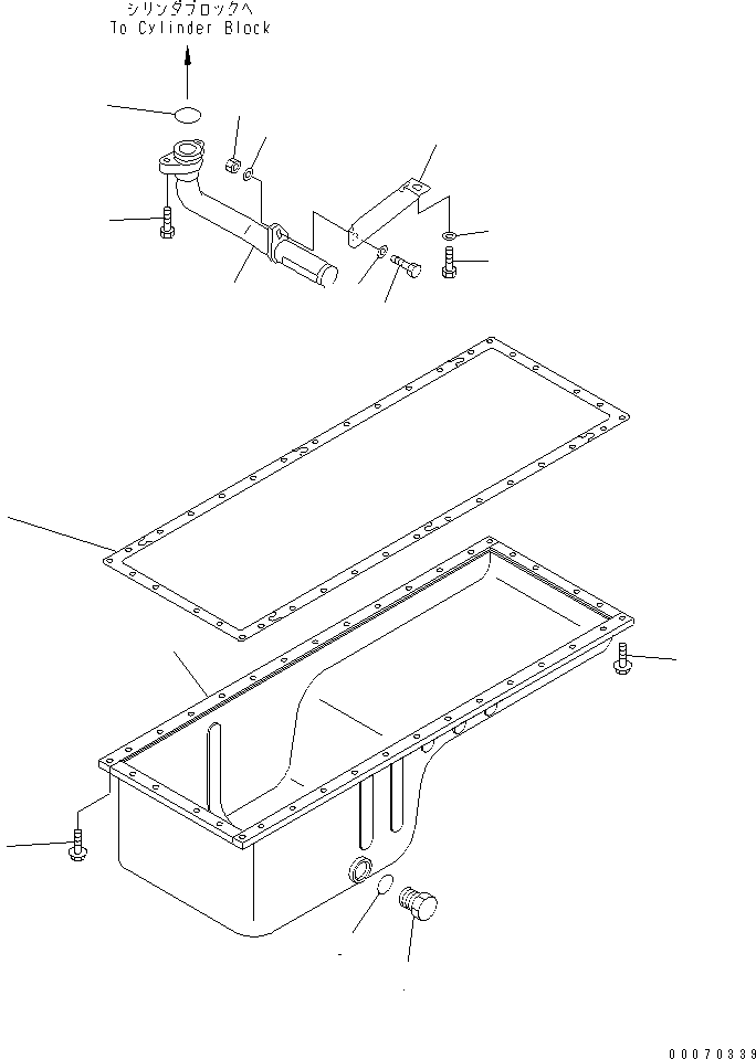 Engines Komatsu / SA6D125E-3C-7T S/N 310001-UP(sa6d12qc) / OIL PAN AND SUCTION TUBE (CHINA TRIMMING SPEC.)(#320580-)(030220 : A2110-A3S1)