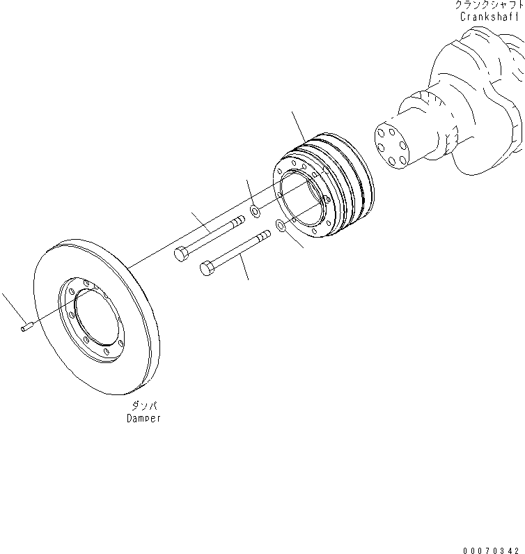 Engines Komatsu / SA6D125E-3C-7T S/N 310001-UP(sa6d12qc) / CRANK PULLEY (CHINA TRIMMING SPEC.)(#320580-)(030300 : A2370-A3F2)